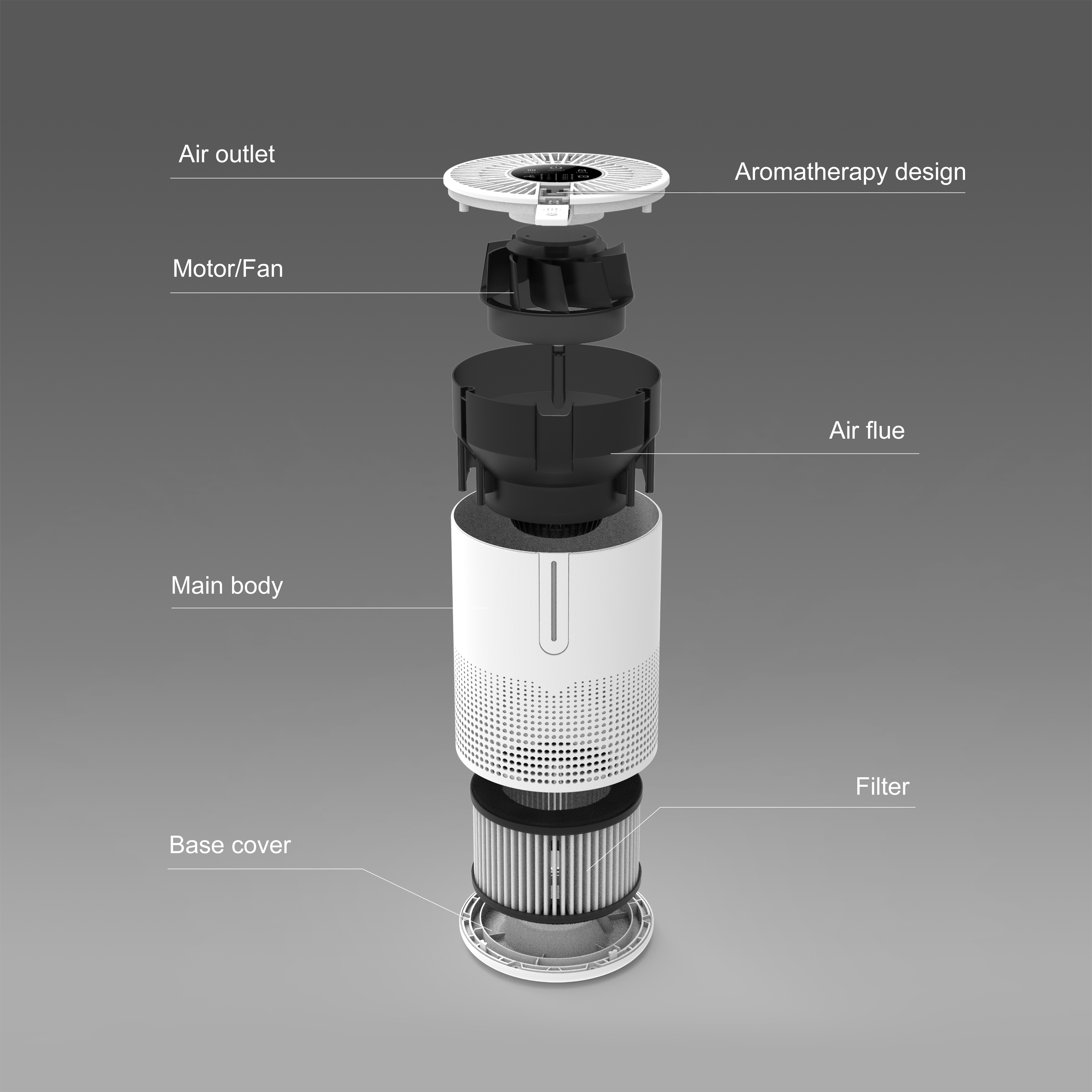 Usb 케이블을 가진 ODM PM2.5 레이저 센서 책상 공기 정화기